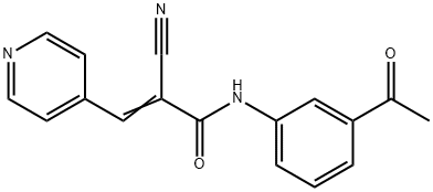 (E)-N-(3-acetylphenyl)-2-cyano-3-pyridin-4-ylprop-2-enamide Struktur