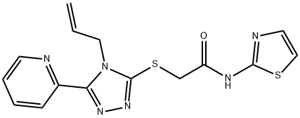 2-[(4-prop-2-enyl-5-pyridin-2-yl-1,2,4-triazol-3-yl)sulfanyl]-N-(1,3-thiazol-2-yl)acetamide Struktur