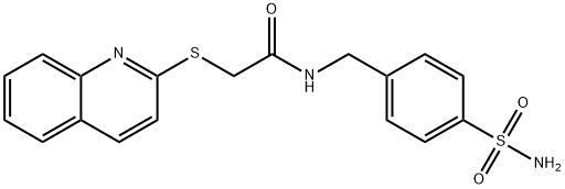 2-quinolin-2-ylsulfanyl-N-[(4-sulfamoylphenyl)methyl]acetamide Struktur