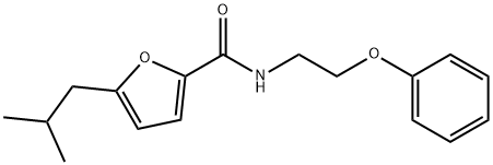 5-(2-methylpropyl)-N-(2-phenoxyethyl)furan-2-carboxamide Struktur