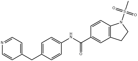 1-methylsulfonyl-N-[4-(pyridin-4-ylmethyl)phenyl]-2,3-dihydroindole-5-carboxamide Struktur