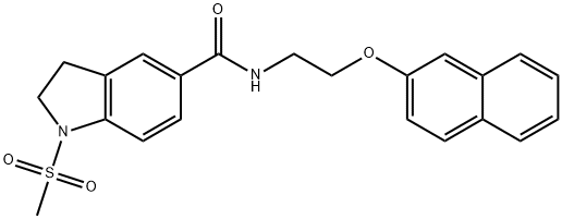 1-methylsulfonyl-N-(2-naphthalen-2-yloxyethyl)-2,3-dihydroindole-5-carboxamide Struktur