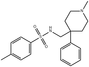 4-methyl-N-[(1-methyl-4-phenylpiperidin-4-yl)methyl]benzenesulfonamide Struktur