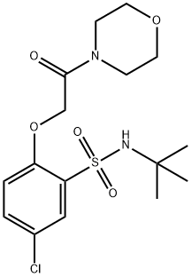 N-tert-butyl-5-chloro-2-(2-morpholin-4-yl-2-oxoethoxy)benzenesulfonamide Struktur