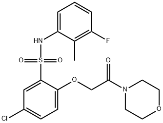 5-chloro-N-(3-fluoro-2-methylphenyl)-2-(2-morpholin-4-yl-2-oxoethoxy)benzenesulfonamide Struktur