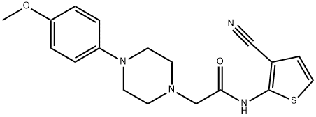 N-(3-cyanothiophen-2-yl)-2-[4-(4-methoxyphenyl)piperazin-1-yl]acetamide Struktur