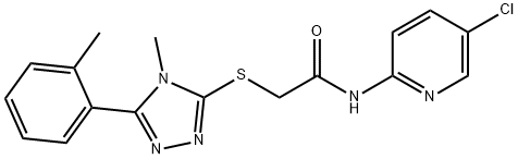 N-(5-chloropyridin-2-yl)-2-[[4-methyl-5-(2-methylphenyl)-1,2,4-triazol-3-yl]sulfanyl]acetamide Struktur