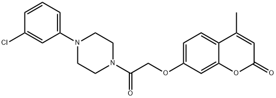 7-[2-[4-(3-chlorophenyl)piperazin-1-yl]-2-oxoethoxy]-4-methylchromen-2-one Struktur