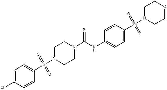 4-(4-chlorophenyl)sulfonyl-N-(4-morpholin-4-ylsulfonylphenyl)piperazine-1-carbothioamide Struktur