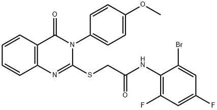 N-(2-bromo-4,6-difluorophenyl)-2-[3-(4-methoxyphenyl)-4-oxoquinazolin-2-yl]sulfanylacetamide Struktur