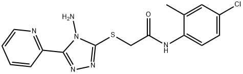 2-[(4-amino-5-pyridin-2-yl-1,2,4-triazol-3-yl)sulfanyl]-N-(4-chloro-2-methylphenyl)acetamide Struktur