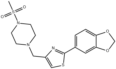 2-(1,3-benzodioxol-5-yl)-4-[(4-methylsulfonylpiperazin-1-yl)methyl]-1,3-thiazole Struktur