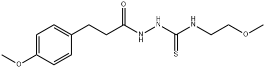 1-(2-methoxyethyl)-3-[3-(4-methoxyphenyl)propanoylamino]thiourea Struktur