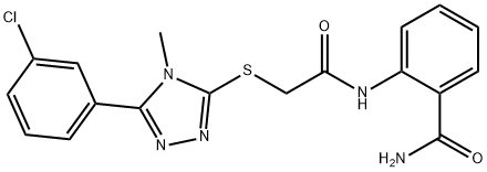 2-[[2-[[5-(3-chlorophenyl)-4-methyl-1,2,4-triazol-3-yl]sulfanyl]acetyl]amino]benzamide Struktur