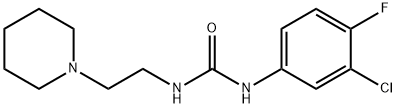 1-(3-chloro-4-fluorophenyl)-3-(2-piperidin-1-ylethyl)urea Struktur