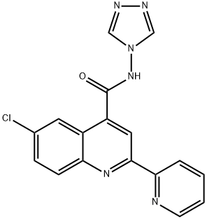 6-chloro-2-pyridin-2-yl-N-(1,2,4-triazol-4-yl)quinoline-4-carboxamide Struktur