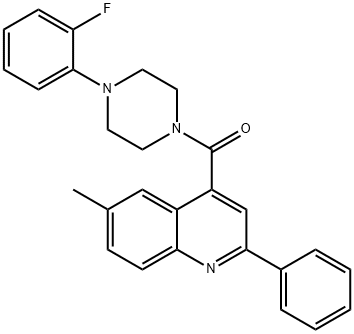 [4-(2-fluorophenyl)piperazin-1-yl]-(6-methyl-2-phenylquinolin-4-yl)methanone Struktur