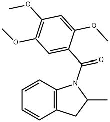 (2-methyl-2,3-dihydroindol-1-yl)-(2,4,5-trimethoxyphenyl)methanone Struktur