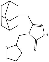 3-(1-adamantylmethyl)-4-(oxolan-2-ylmethyl)-1H-1,2,4-triazole-5-thione Struktur