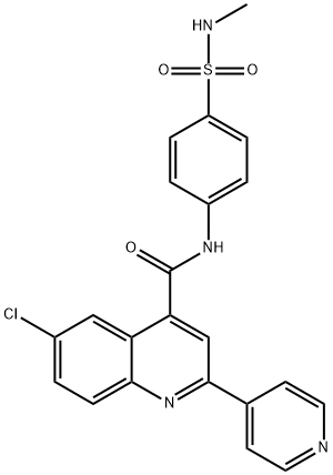 6-chloro-N-[4-(methylsulfamoyl)phenyl]-2-pyridin-4-ylquinoline-4-carboxamide Struktur