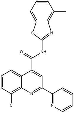 8-chloro-N-(4-methyl-1,3-benzothiazol-2-yl)-2-pyridin-2-ylquinoline-4-carboxamide Struktur