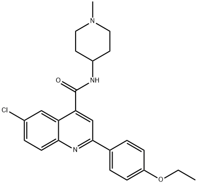 6-chloro-2-(4-ethoxyphenyl)-N-(1-methylpiperidin-4-yl)quinoline-4-carboxamide Struktur