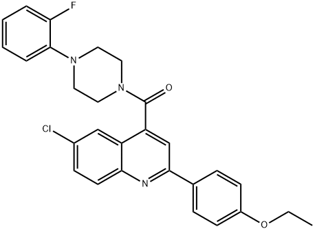 [6-chloro-2-(4-ethoxyphenyl)quinolin-4-yl]-[4-(2-fluorophenyl)piperazin-1-yl]methanone Structure