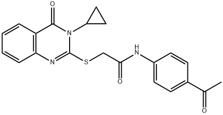 N-(4-acetylphenyl)-2-(3-cyclopropyl-4-oxoquinazolin-2-yl)sulfanylacetamide Struktur