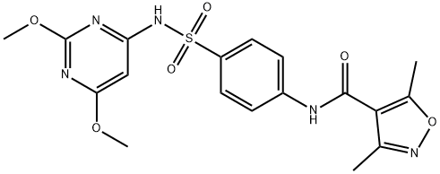 N-[4-[(2,6-dimethoxypyrimidin-4-yl)sulfamoyl]phenyl]-3,5-dimethyl-1,2-oxazole-4-carboxamide Struktur