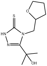 3-(2-hydroxypropan-2-yl)-4-(oxolan-2-ylmethyl)-1H-1,2,4-triazole-5-thione Struktur