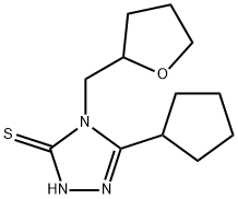 3-cyclopentyl-4-(oxolan-2-ylmethyl)-1H-1,2,4-triazole-5-thione Struktur