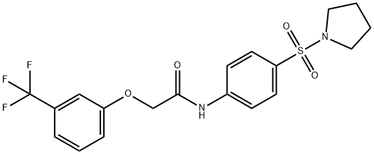 N-(4-pyrrolidin-1-ylsulfonylphenyl)-2-[3-(trifluoromethyl)phenoxy]acetamide Struktur