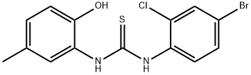 1-(4-bromo-2-chlorophenyl)-3-(2-hydroxy-5-methylphenyl)thiourea Struktur