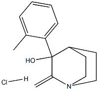 2-methylidene-3-(2-methylphenyl)-1-azabicyclo[2.2.2]octan-3-ol hydrochloride Struktur