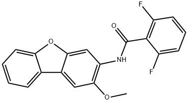 2,6-difluoro-N-(2-methoxydibenzofuran-3-yl)benzamide Struktur