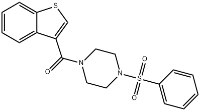 [4-(benzenesulfonyl)piperazin-1-yl]-(1-benzothiophen-3-yl)methanone Struktur