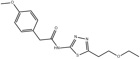 N-[5-(2-ethoxyethyl)-1,3,4-thiadiazol-2-yl]-2-(4-methoxyphenyl)acetamide Struktur