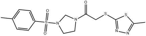 1-[3-(4-methylphenyl)sulfonylimidazolidin-1-yl]-2-[(5-methyl-1,3,4-thiadiazol-2-yl)sulfanyl]ethanone Struktur