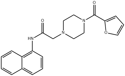 2-[4-(furan-2-carbonyl)piperazin-1-yl]-N-naphthalen-1-ylacetamide Struktur