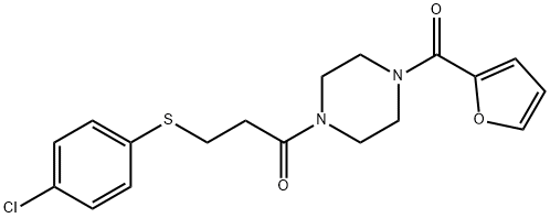 3-(4-chlorophenyl)sulfanyl-1-[4-(furan-2-carbonyl)piperazin-1-yl]propan-1-one Struktur