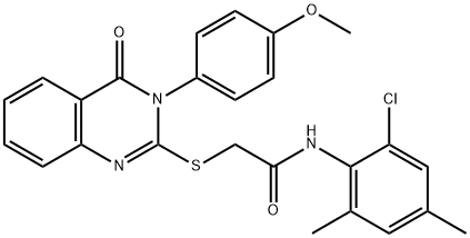 N-(2-chloro-4,6-dimethylphenyl)-2-[3-(4-methoxyphenyl)-4-oxoquinazolin-2-yl]sulfanylacetamide Struktur