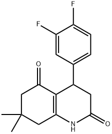 4-(3,4-difluorophenyl)-7,7-dimethyl-3,4,6,8-tetrahydro-1H-quinoline-2,5-dione Struktur