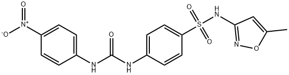 1-[4-[(5-methyl-1,2-oxazol-3-yl)sulfamoyl]phenyl]-3-(4-nitrophenyl)urea Struktur