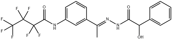 2,2,3,3,4,4,4-heptafluoro-N-[3-[(E)-N-[(2-hydroxy-2-phenylacetyl)amino]-C-methylcarbonimidoyl]phenyl]butanamide Struktur