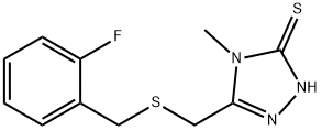 3-[(2-fluorophenyl)methylsulfanylmethyl]-4-methyl-1H-1,2,4-triazole-5-thione Struktur