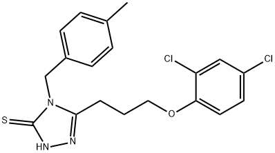 3-[3-(2,4-dichlorophenoxy)propyl]-4-[(4-methylphenyl)methyl]-1H-1,2,4-triazole-5-thione Struktur