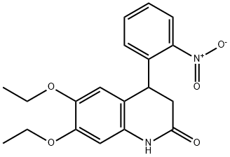 6,7-diethoxy-4-(2-nitrophenyl)-3,4-dihydro-1H-quinolin-2-one Struktur