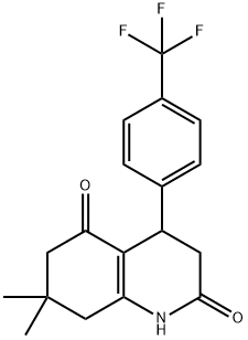 7,7-dimethyl-4-[4-(trifluoromethyl)phenyl]-3,4,6,8-tetrahydro-1H-quinoline-2,5-dione Struktur