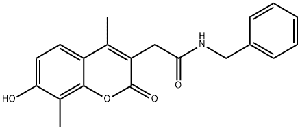 N-benzyl-2-(7-hydroxy-4,8-dimethyl-2-oxochromen-3-yl)acetamide Struktur