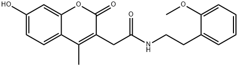 2-(7-hydroxy-4-methyl-2-oxochromen-3-yl)-N-[2-(2-methoxyphenyl)ethyl]acetamide Struktur